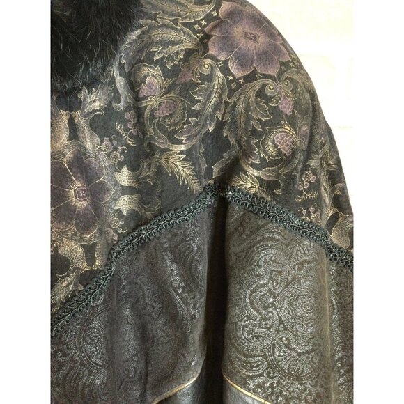 Vintage Exotic Fashions Women's Genuine Leather Jacket Snap Closure Black Large - Picture 5 of 10